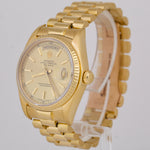 Rolex Day-Date President 36mm CHAMPAGNE 18K Yellow Gold Fluted Watch 18038