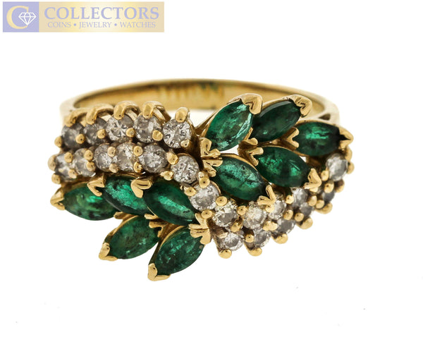 0.40ctw Emerald Diamond Cluster Pendant 14k White Gold - Jewelry