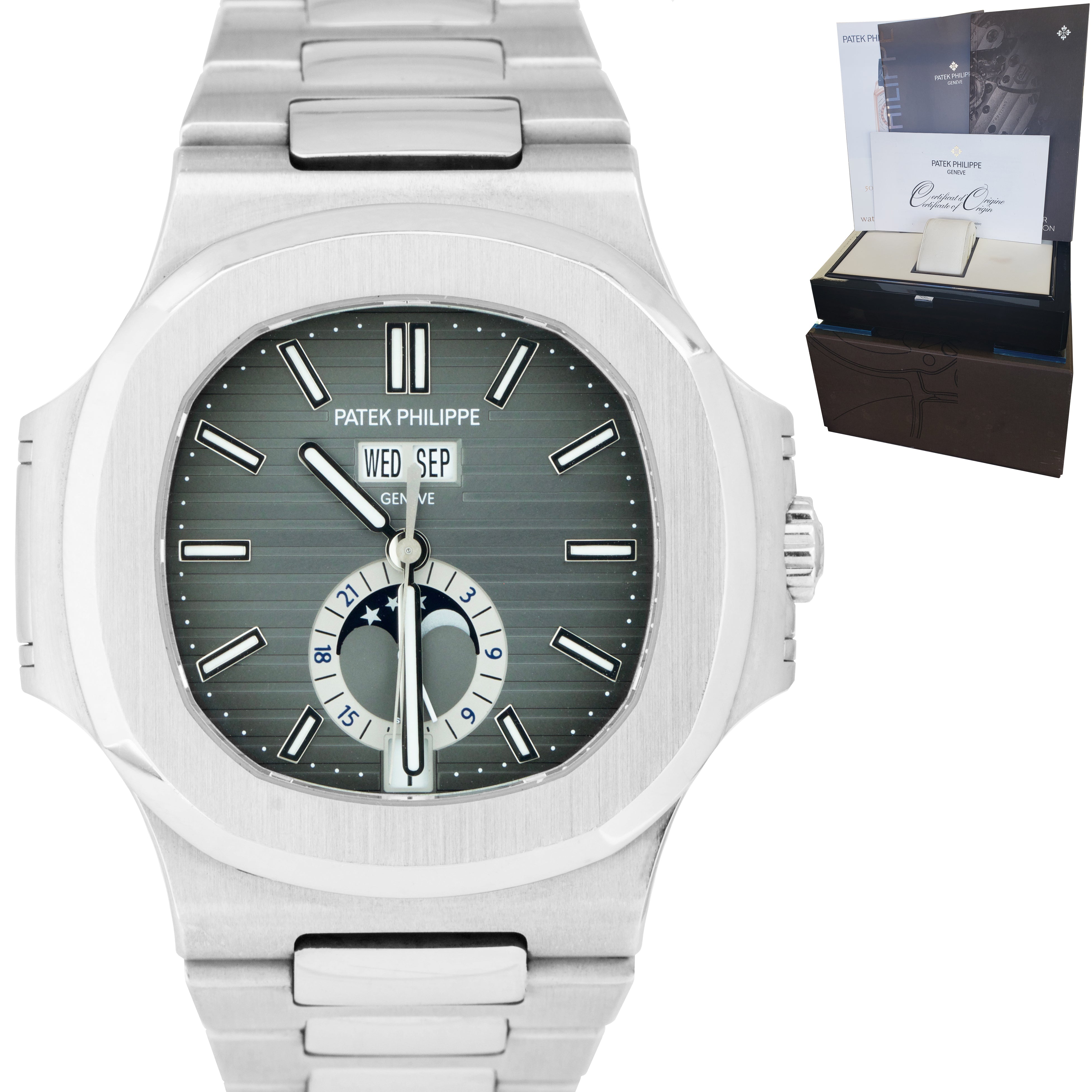 Patek philippe nautilus sale annual calendar moonphase