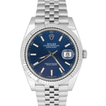 NEW MAR 2023 Rolex DateJust 41 Blue Stainless Steel JUBILEE Watch 126334 B+P