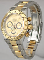 Rolex Daytona Cosmograph Champagne Zenith Steel 40mm Two-Tone Dial Watch 16523