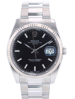 2014 Rolex Date 115234 Black Oyster Perpetual Fluted Watch Box