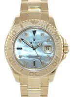 2003 FACTORY Diamond MOP Rolex Yacht-Master 18k Yellow Gold 16628 40mm Watch