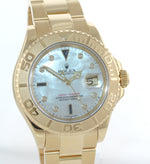 2003 FACTORY Diamond MOP Rolex Yacht-Master 18k Yellow Gold 16628 40mm Watch