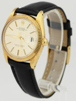 Rolex Oyster Perpetual Date 18K Yellow Gold Silver 34mm Automatic Watch 1503