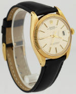 Rolex Oyster Perpetual Date 18K Yellow Gold Silver 34mm Automatic Watch 1503