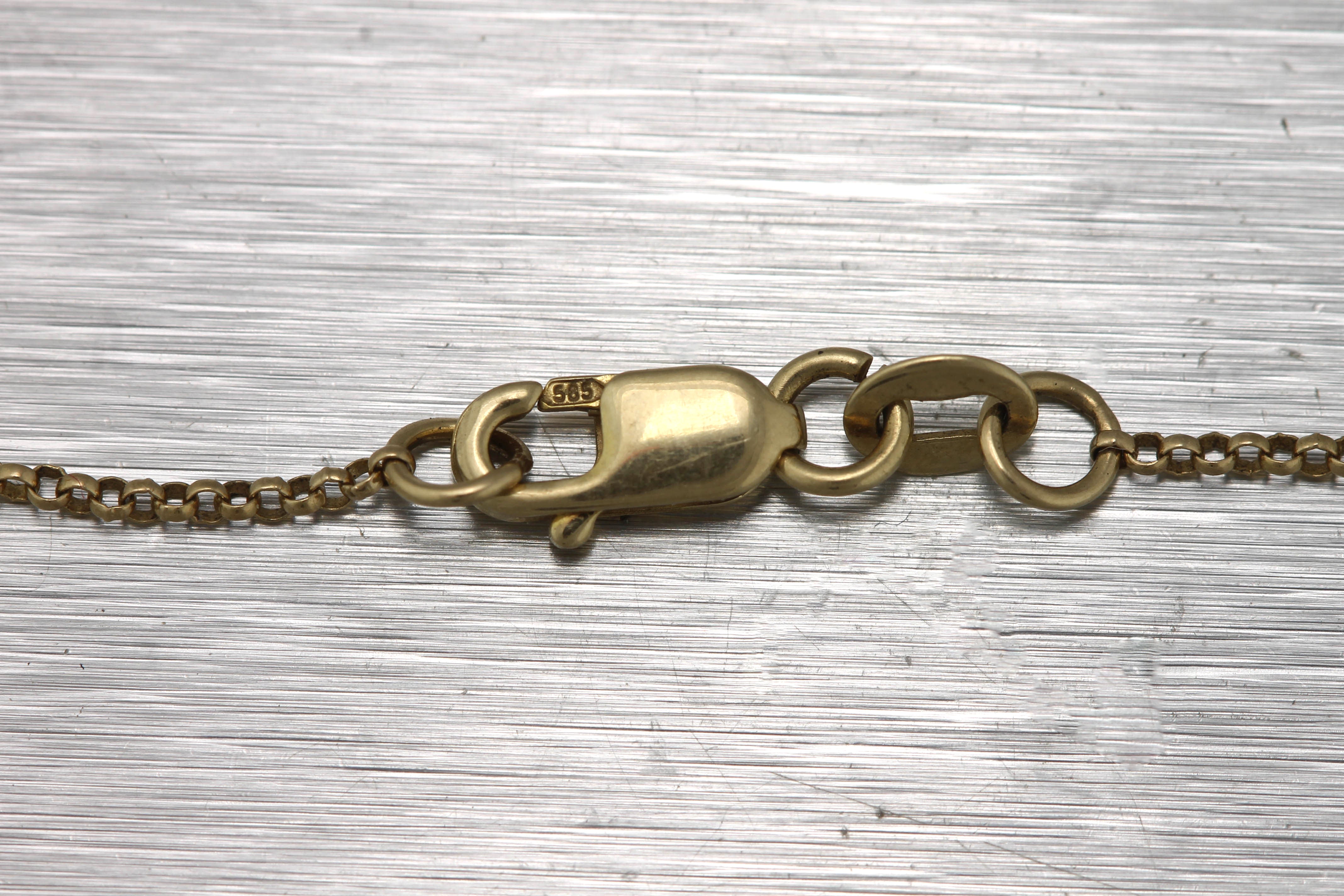 14 K / 585 White & Yellow Gold Diamond String Necklace Auction