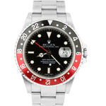 Rolex GMT-Master II 40mm NO-HOLES Coke Black Red Stainless Steel Watch 16710