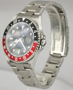 Rolex GMT-Master II 40mm NO-HOLES Coke Black Red Stainless Steel Watch 16710