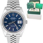 NEW AUGUST 2022 Rolex DateJust 41 Blue Stainless Steel JUBILEE Watch 126334