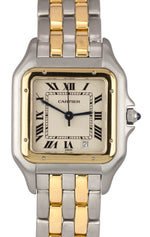 Cartier Panthere Mid-Size Two Tone Gold Two Row Ivory 27mm Quartz Watch 183949