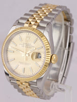 Rolex DateJust 36 Jubilee Champagne 18K Gold Steel Two-Tone Watch 126233 B+P