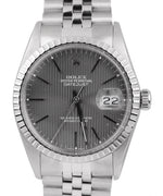 Rolex DateJust 36mm 16030 Tapestry Gray Stick Stainless Steel Jubilee Watch