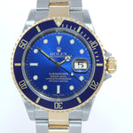 PAPERS 2003 MINT Rolex Submariner 16613 Two Tone 18k Gold Blue 40mm Watch Box