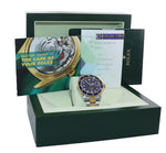 PAPERS 2003 MINT Rolex Submariner 16613 Two Tone 18k Gold Blue 40mm Watch Box