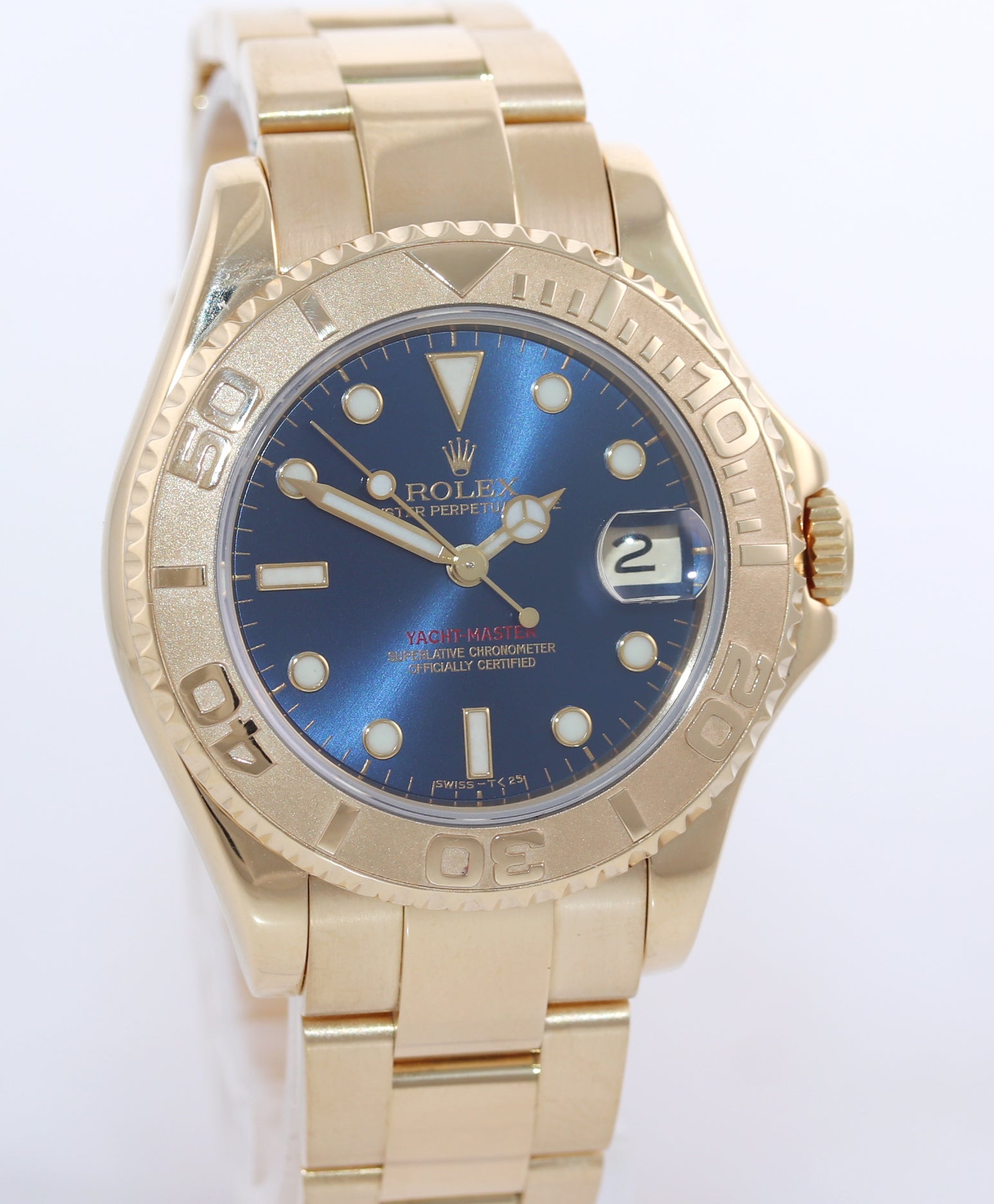 Rolex Yacht Master 68628 Blue Dial 18K Yellow Gold Watch