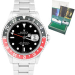 Rolex GMT-Master II 40mm Coke Black Red Stainless Steel Oyster Watch 16710 RSC