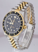 2003 Rolex GMT-Master II 16713 P Two-Tone Gold Steel Black Jubilee 40mm Watch
