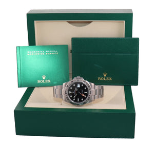 MINT 2020 Rolex Explorer II 42mm 216570 Black Dial Steel Lume Watch Box