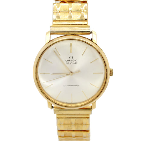 Omega De Ville 14k Yellow Gold Silver Dial Automatic 32mm Watch with Box