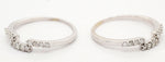 Vintage 0.40ctw Diamond Square-Wave Stackable Band Rings (Two) - 14k White Gold