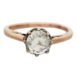 Antique Art Nouveau 1.35ct Rose Cut Diamond Engagement Ring - 14k Rose Gold
