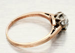 Antique Art Nouveau 1.35ct Rose Cut Diamond Engagement Ring - 14k Rose Gold