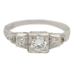 Antique Art Deco 0.25ctw Diamond Three Stone Ring in 900 Platinum | Size 6.25