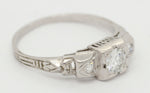 Antique Art Deco 0.25ctw Diamond Three Stone Ring in 900 Platinum | Size 6.25