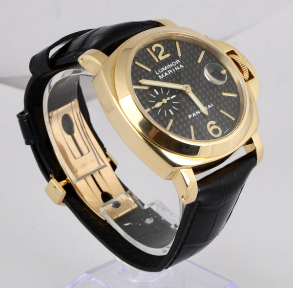 MINT Panerai Luminor Marina PAM 140 18K Yellow Gold Carbon Fiber 44mm