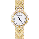 Patek Philippe Calatrava White DIAMOND 18K Yellow Gold 25mm Quartz Watch 4820