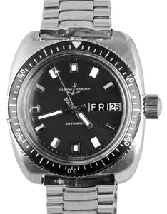 RARE 1970's Vintage Ulysse Nardin UN Submarine Diver Stainless 800FT Black Watch