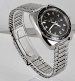 RARE 1970's Vintage Ulysse Nardin UN Submarine Diver Stainless 800FT Black Watch
