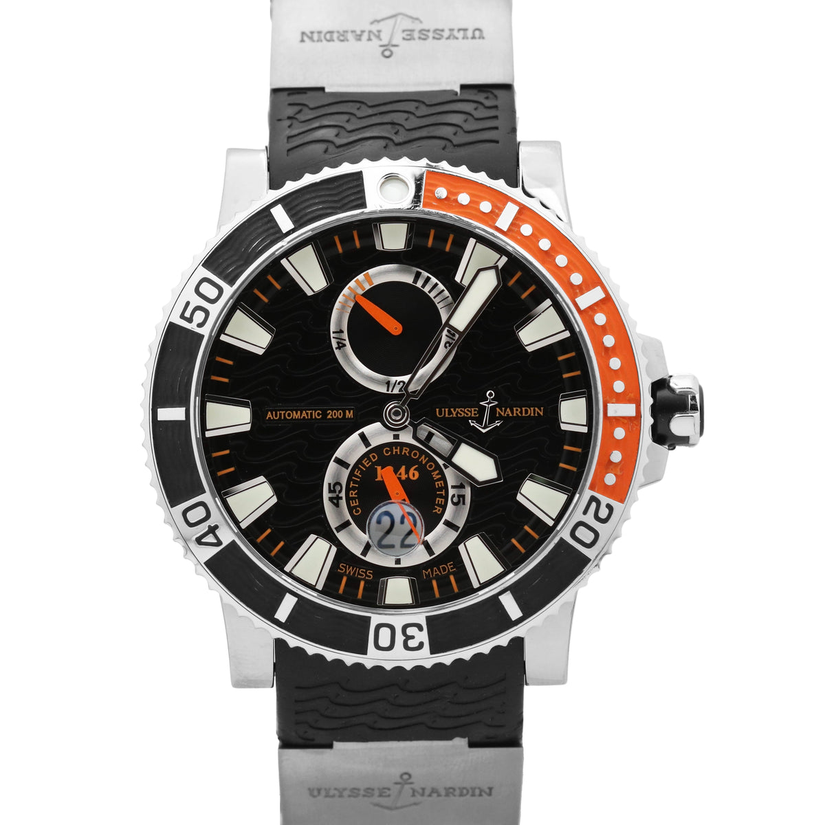 Ulysse Nardin Maxi Marine Diver 45mm TITANIUM Black Wave Orange 263 90