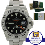 2017 Rolex Explorer II 42mm 216570 Black Orange Steel GMT Date Watch Box Papers