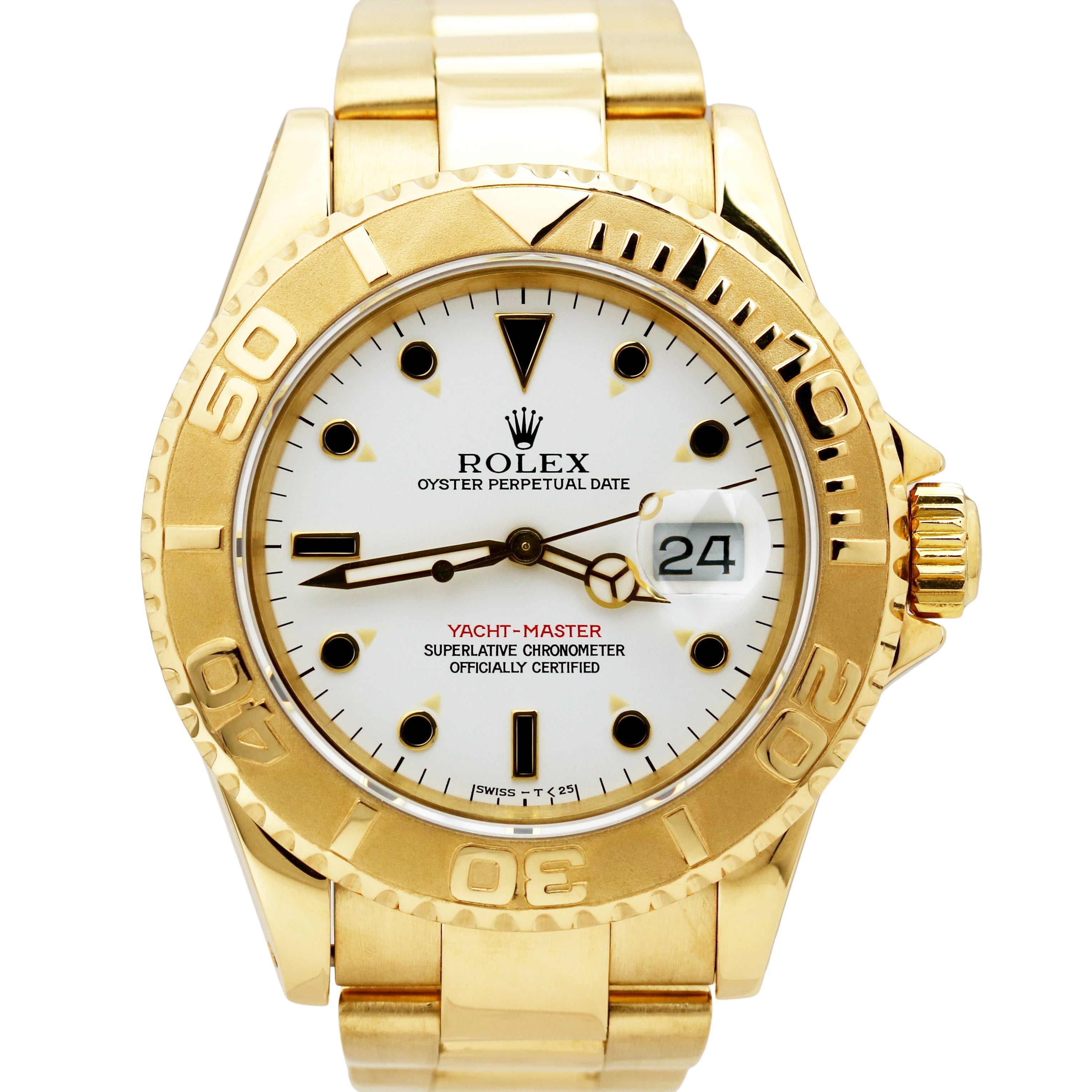 Pre-owned Men's Rolex 18K Yellow Gold 40mm YachtMaster Model 16628