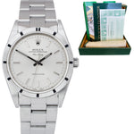 2001 Rolex Air-King Perpetual Silver 34mm Oyster Steel Watch 14010M BOX PAPERS