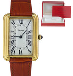 Vintage Cartier Tank Jumbo Stepped Case Gold Plated Manual 27x37mm 1543 Watch