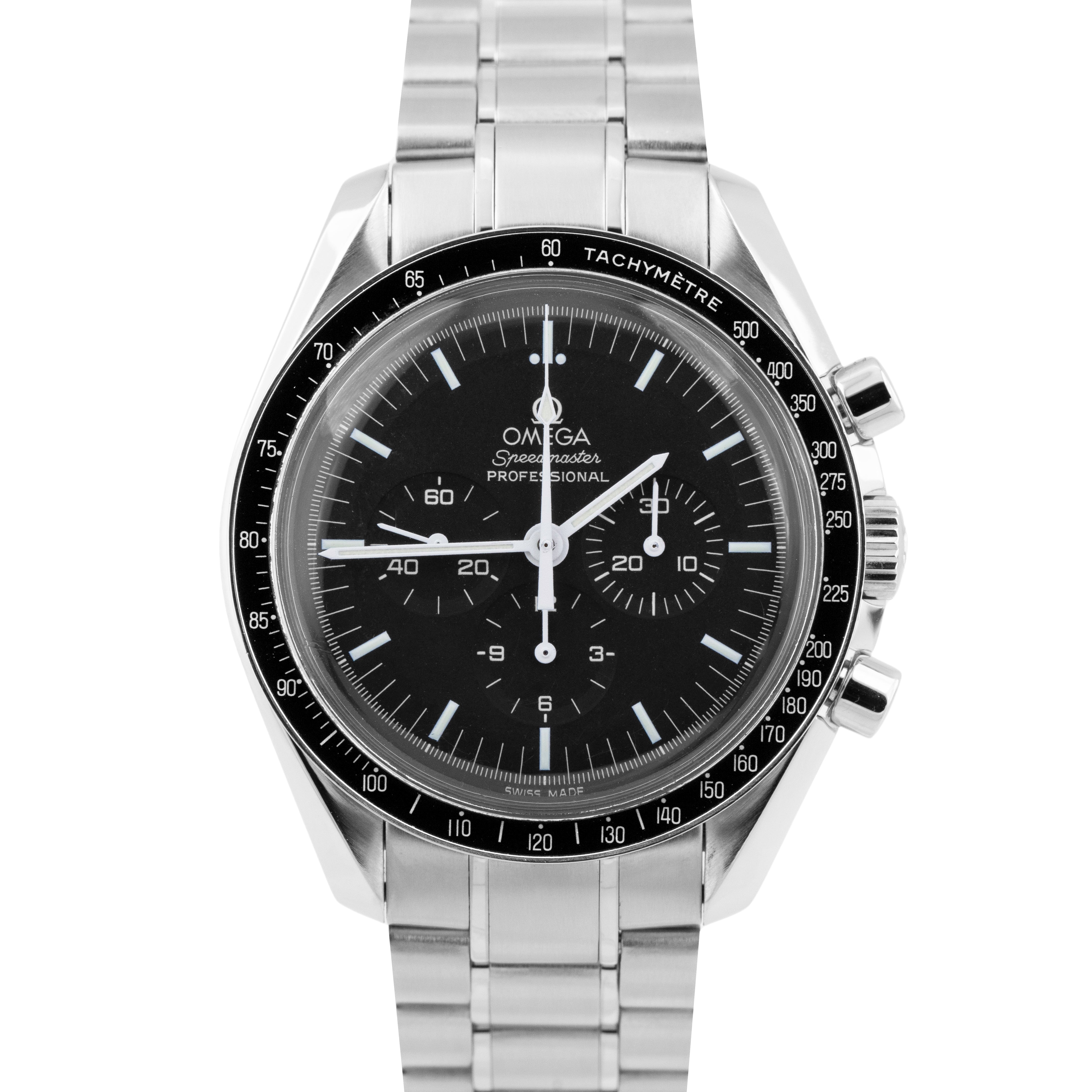 PAPERS Omega Speedmaster Moonwatch Black Chronograph 42mm Watch 3570.5