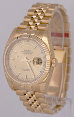 UNWORN STICKERED Rolex DateJust 36mm PAPERS 18K Gold Jubilee Watch 116238 B+P