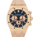 UNPOLISHED Audemars Piguet Royal Oak Chronograph Blue 41mm Rose Gold 263310R B+P