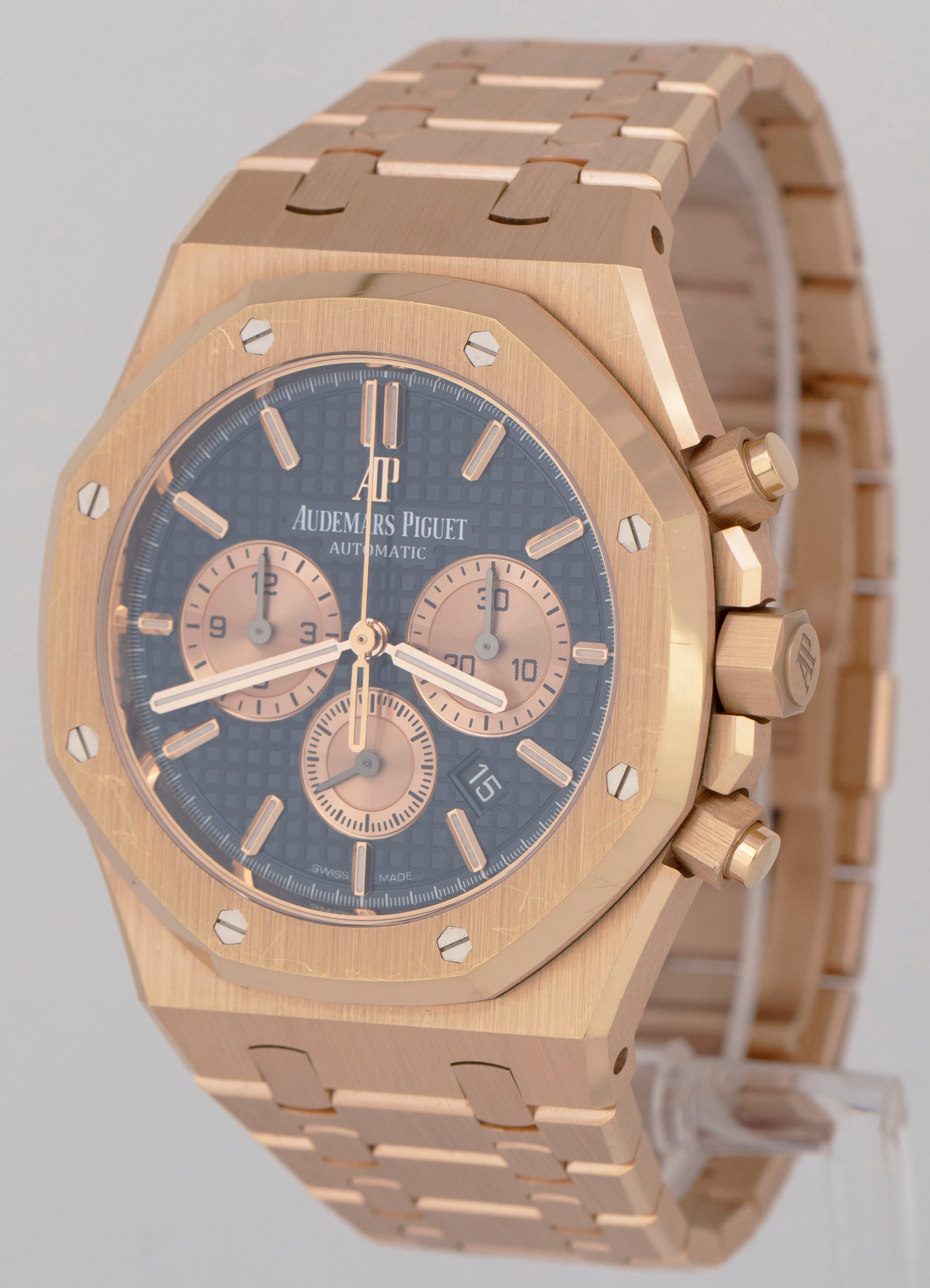 UNPOLISHED Audemars Piguet Royal Oak Chronograph Blue 41mm Rose Gold 2