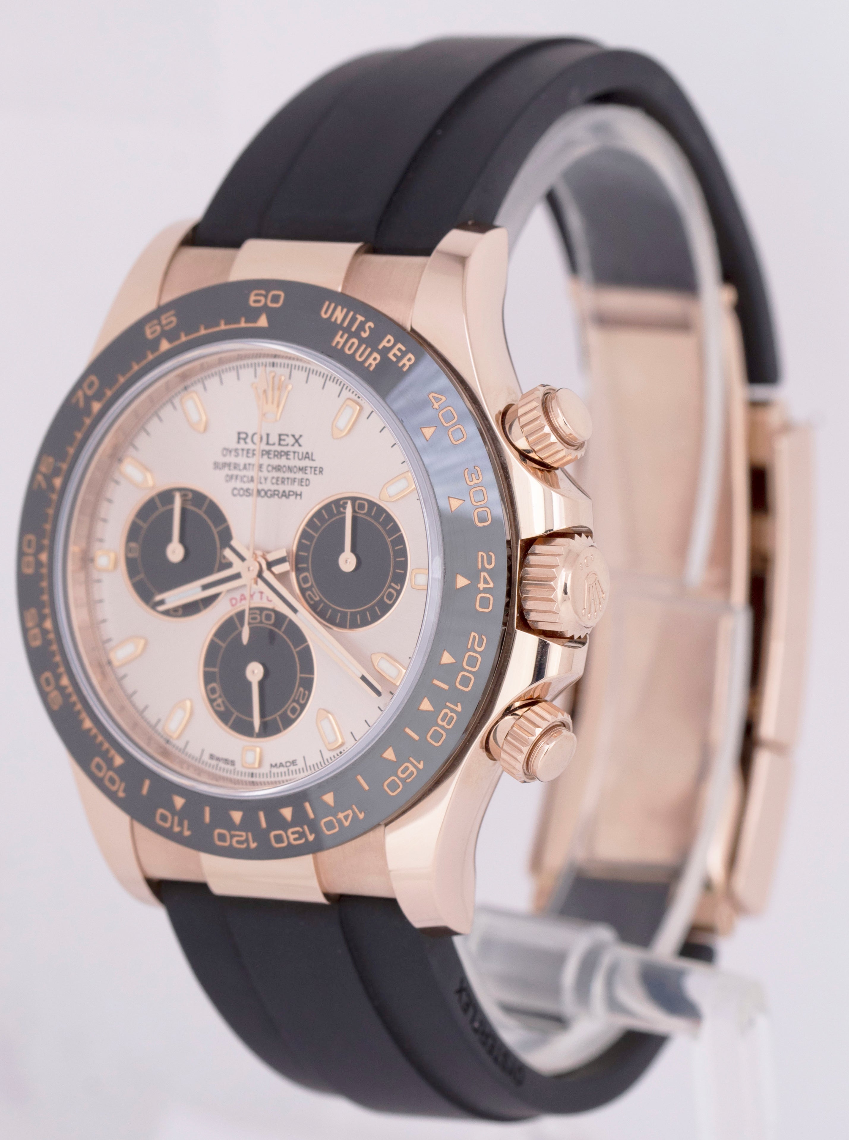 NEW PAPERS Rolex Daytona Cosmograph 18K Rose SUNDUST Oysterflex Watch 116515 BOX