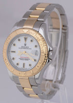 MINT Rolex Yacht-Master Two-Tone 35mm White Mid-Size 18K Stainless 68623 Watch