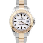 MINT Rolex Yacht-Master Two-Tone 35mm White Mid-Size 18K Stainless 68623 Watch