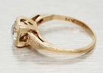 Antique 0.50ct Diamond Solitaire Ring | Square Tension Set - 14k Yellow Gold