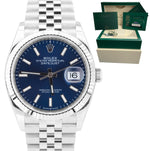 NEW 2021 Rolex DateJust 36 Blue 36mm Fluted Steel Gold Jubilee Watch 126234