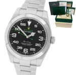 2016 Rolex Air-King 40mm Green Yellow Black Arabic Stainless Steel 116900 Watch