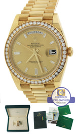 2016 Rolex Day-Date 40 Champagne Diamond 228348 18K Yellow Gold President Watch