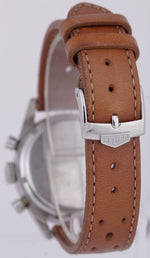 UNPOLISHED 1960's Heuer Carrera White Chronograph 2447D 35.5mm Steel Watch